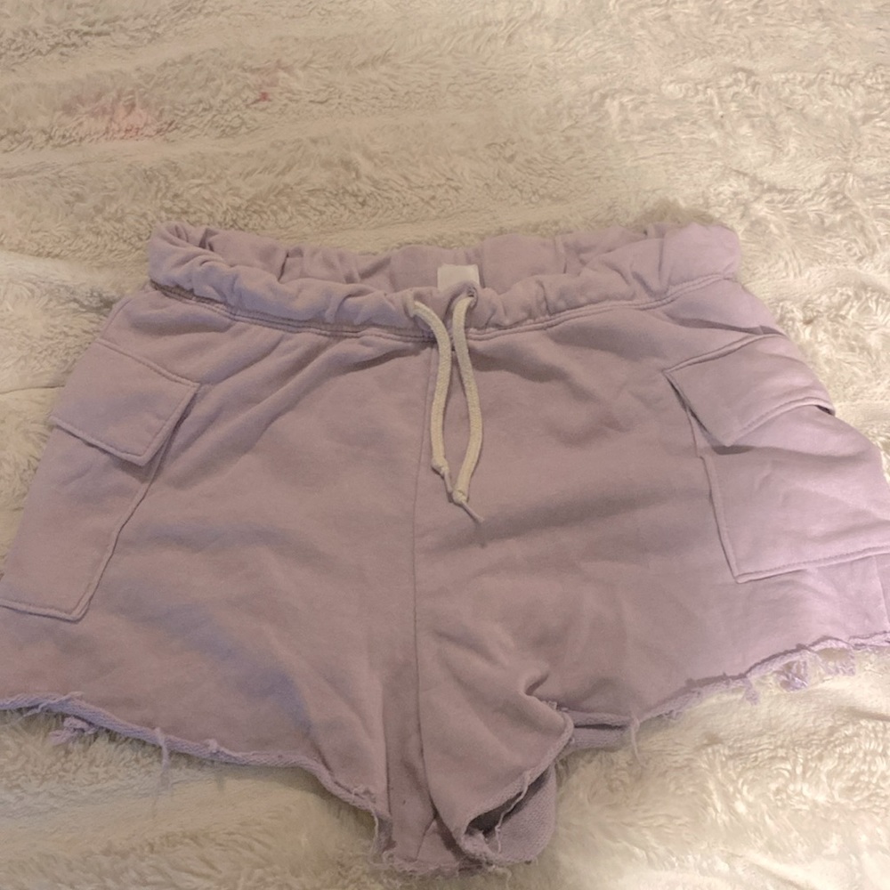 Purple cargo shorts